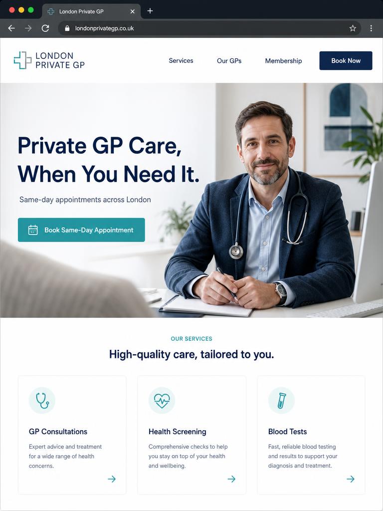 Private GP Practice website